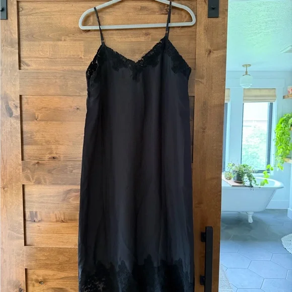 THE GREAT. Black Lace Detail midi dress - Picture 7 of 13